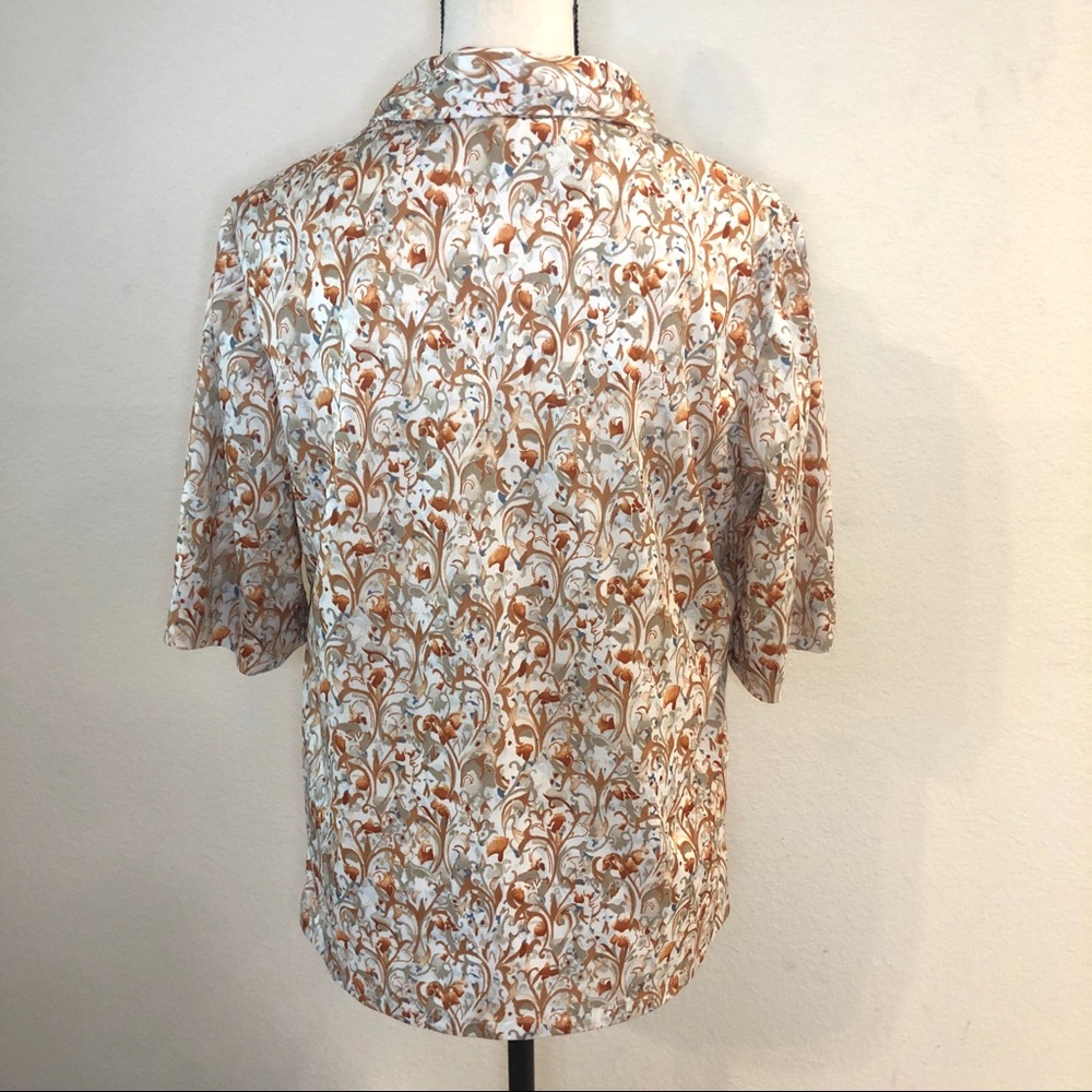 Handmade Vintage Patterned Button Down Shirt Sz Sm - image 2